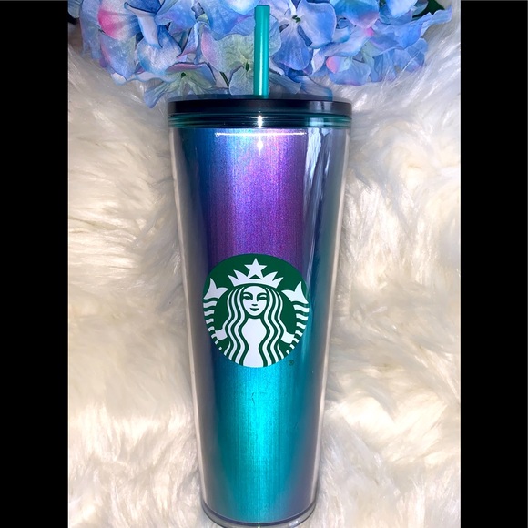 Starbucks 2021 Limited Release Ombre Blue Iridescent Tumbler Cold Cup Venti 24oz - Picture 2 of 15